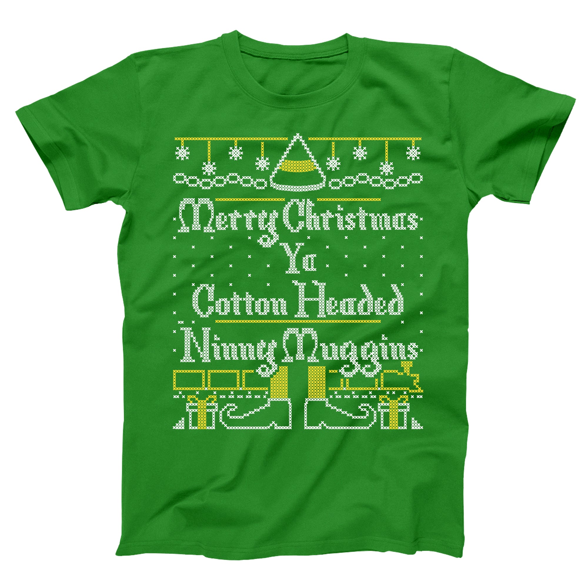 Merry Christmas Ya Cotton Heeded Ninny Muggins Tshirt - Donkey Tees