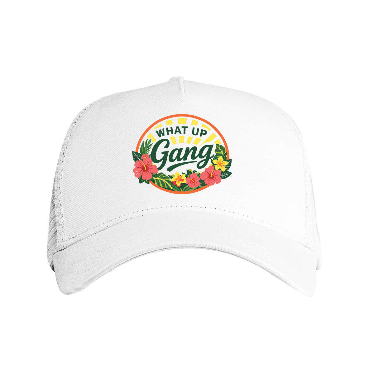 What Up Gang - Floral Style - Mesh Back Snapback