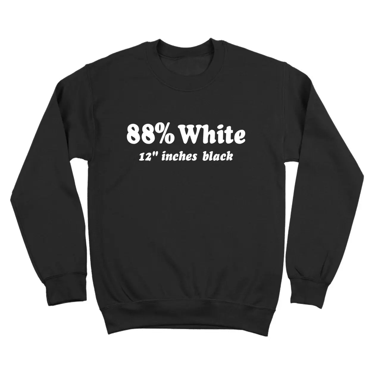 88% White 12 Inches Black Tshirt - Donkey Tees