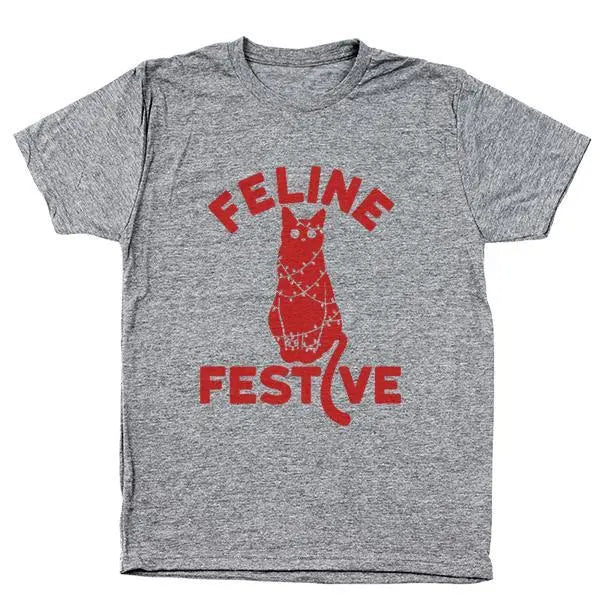 Feline Festive Tshirt - Donkey Tees