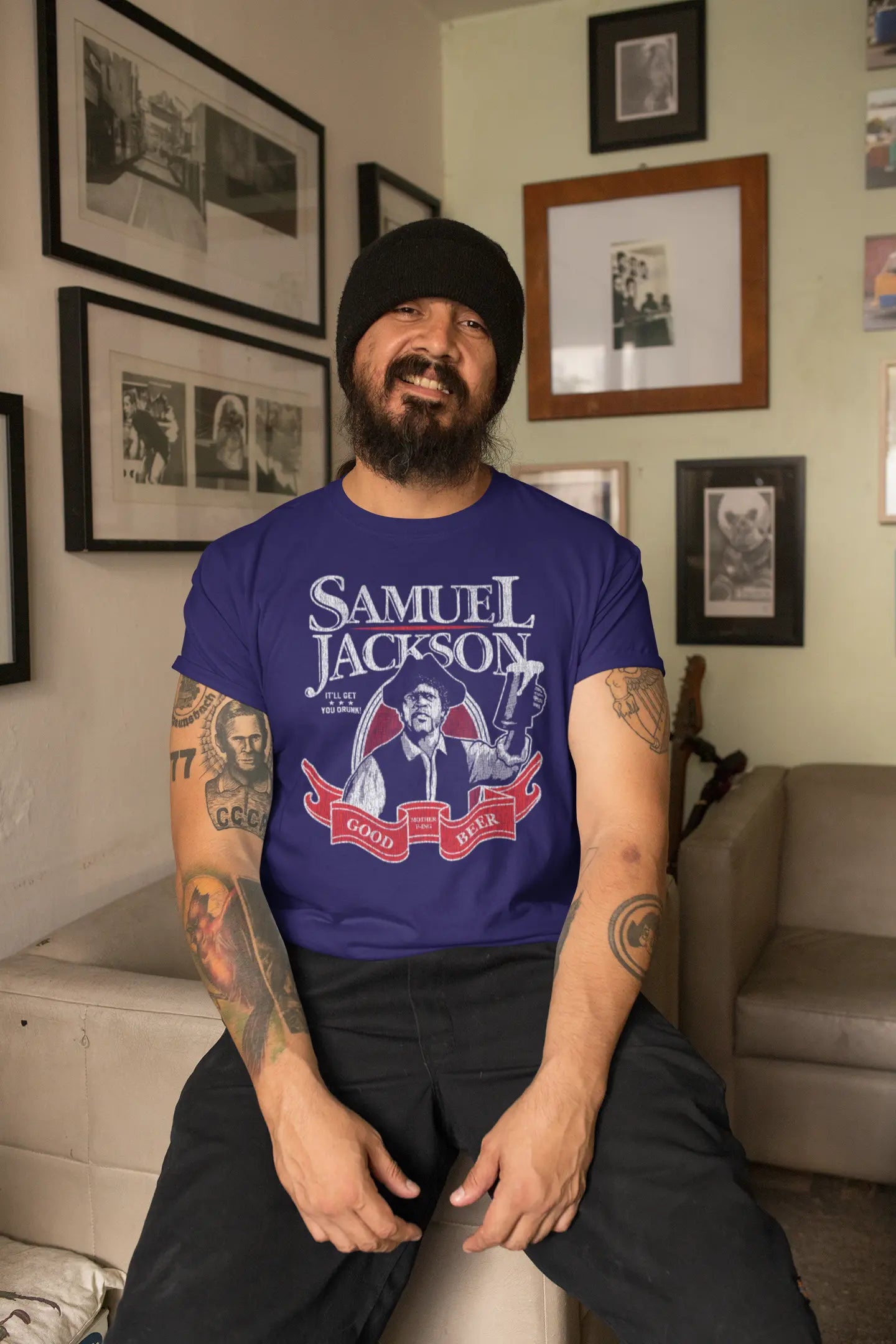 Samuel Jackson Beer Tshirt - Donkey Tees