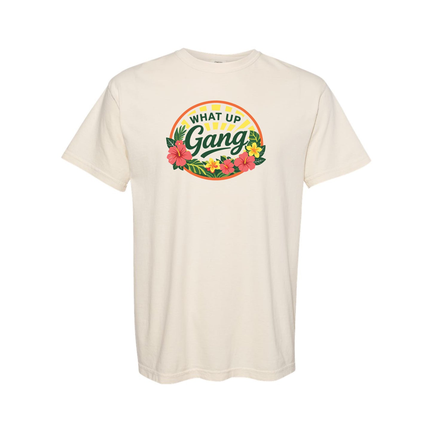 Floral What Up Gang - Unisex Comfort Colors t-shirt
