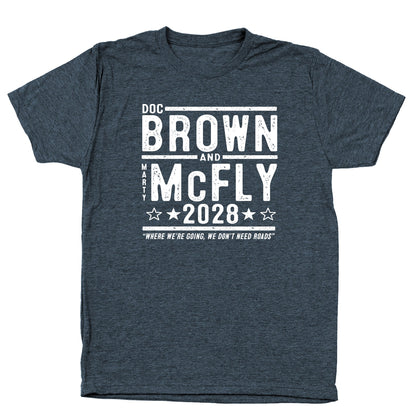 Doc Brown Marty McFly 2028 Election - Donkey Tees T-shirt