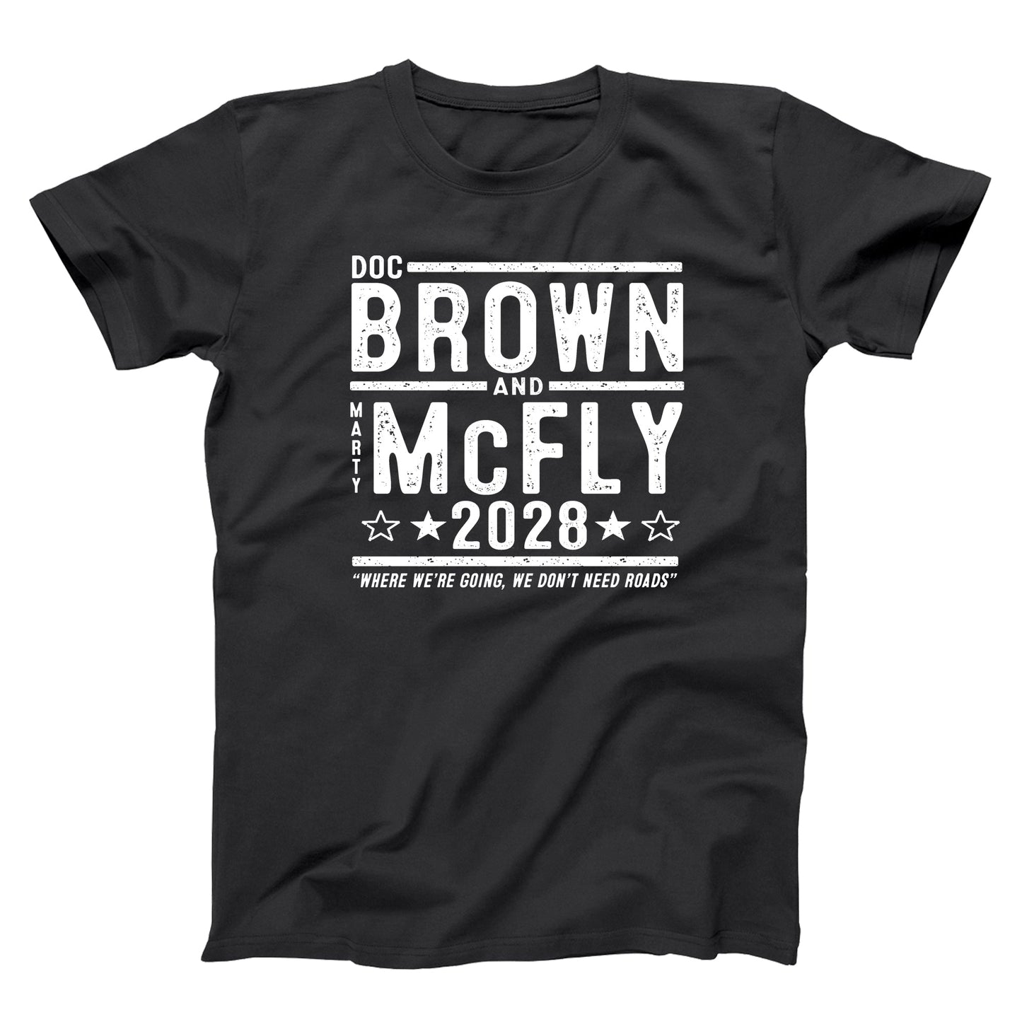 Doc Brown Marty McFly 2028 Election - Donkey Tees T-shirt