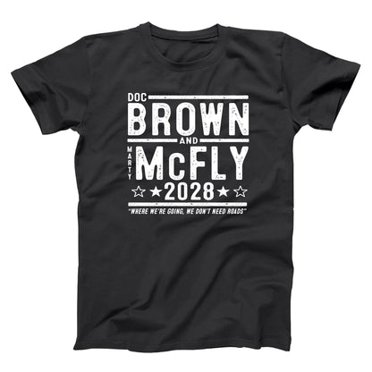 Doc Brown Marty McFly 2028 Election - Donkey Tees T-shirt