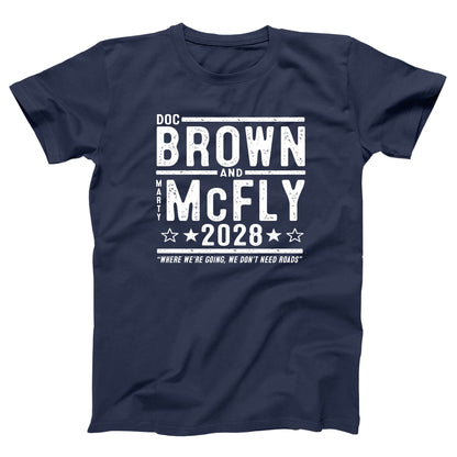 Doc Brown Marty McFly 2028 Election - Donkey Tees T-shirt