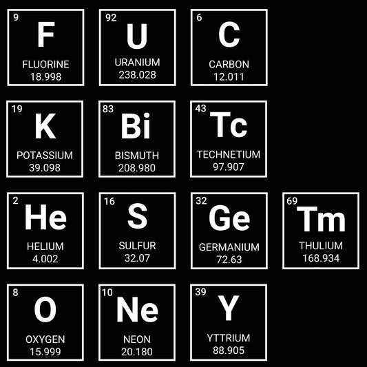 F Bitches Get Money Periodic Table - Donkey Tees T-shirt