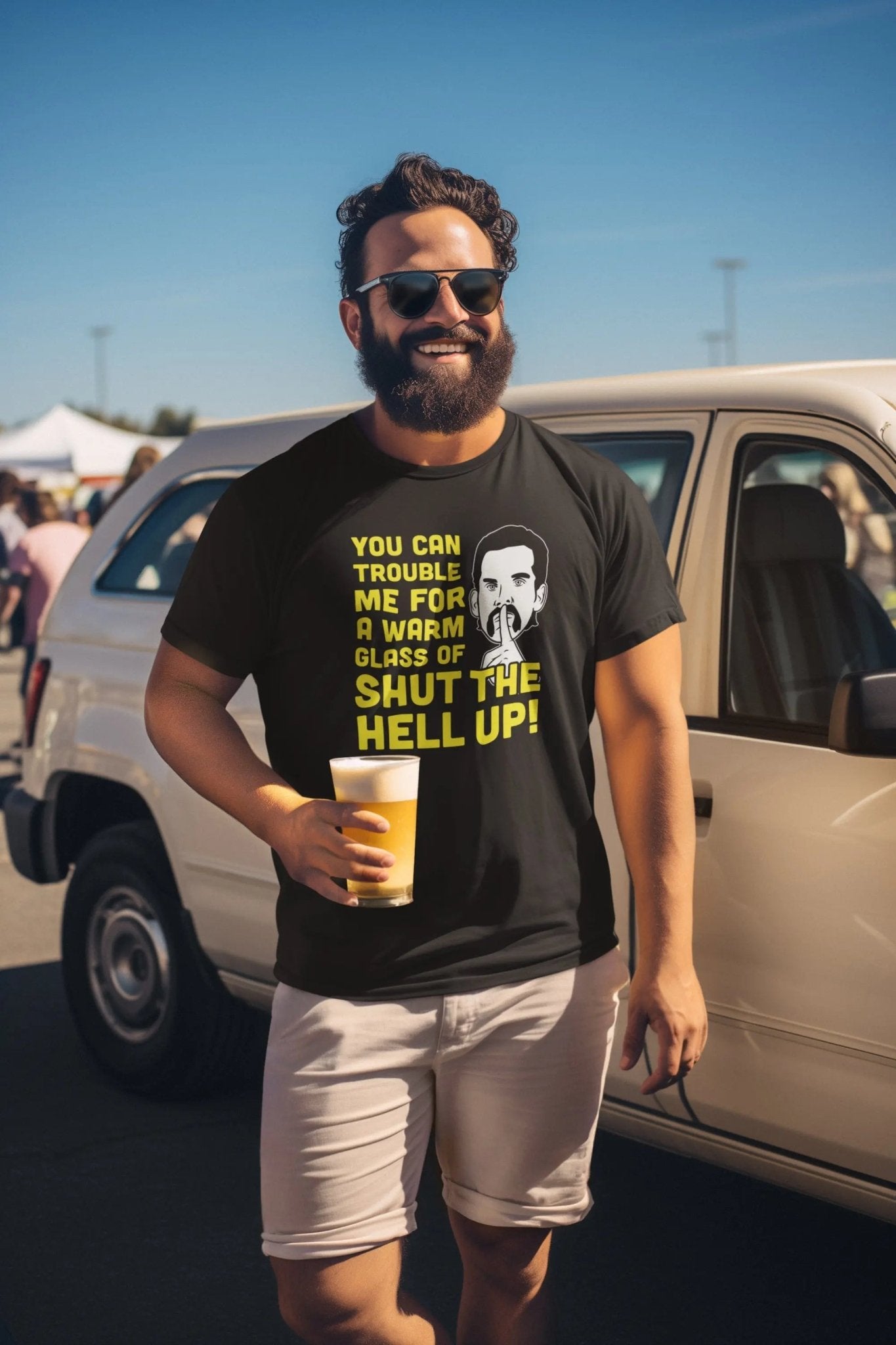Glass Of Shut The Hell Up - Donkey Tees T-shirt