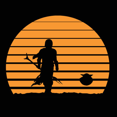 Mandalorian Baby Yoda Sunset - DonkeyTees