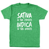SATIVA IN THE STREETS INDICA IN THE SHEETS - DonkeyTees